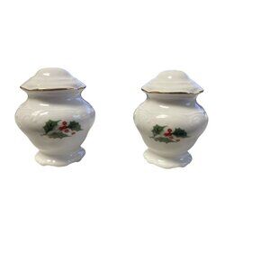 Salt & Pepper Set - Holiday Holly -by Royal Kent (Poland)